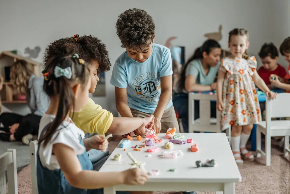Children learning through hands-on play