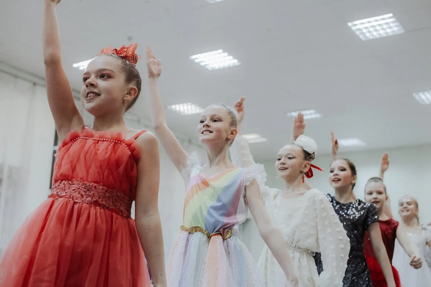 Young dancers performing on stage