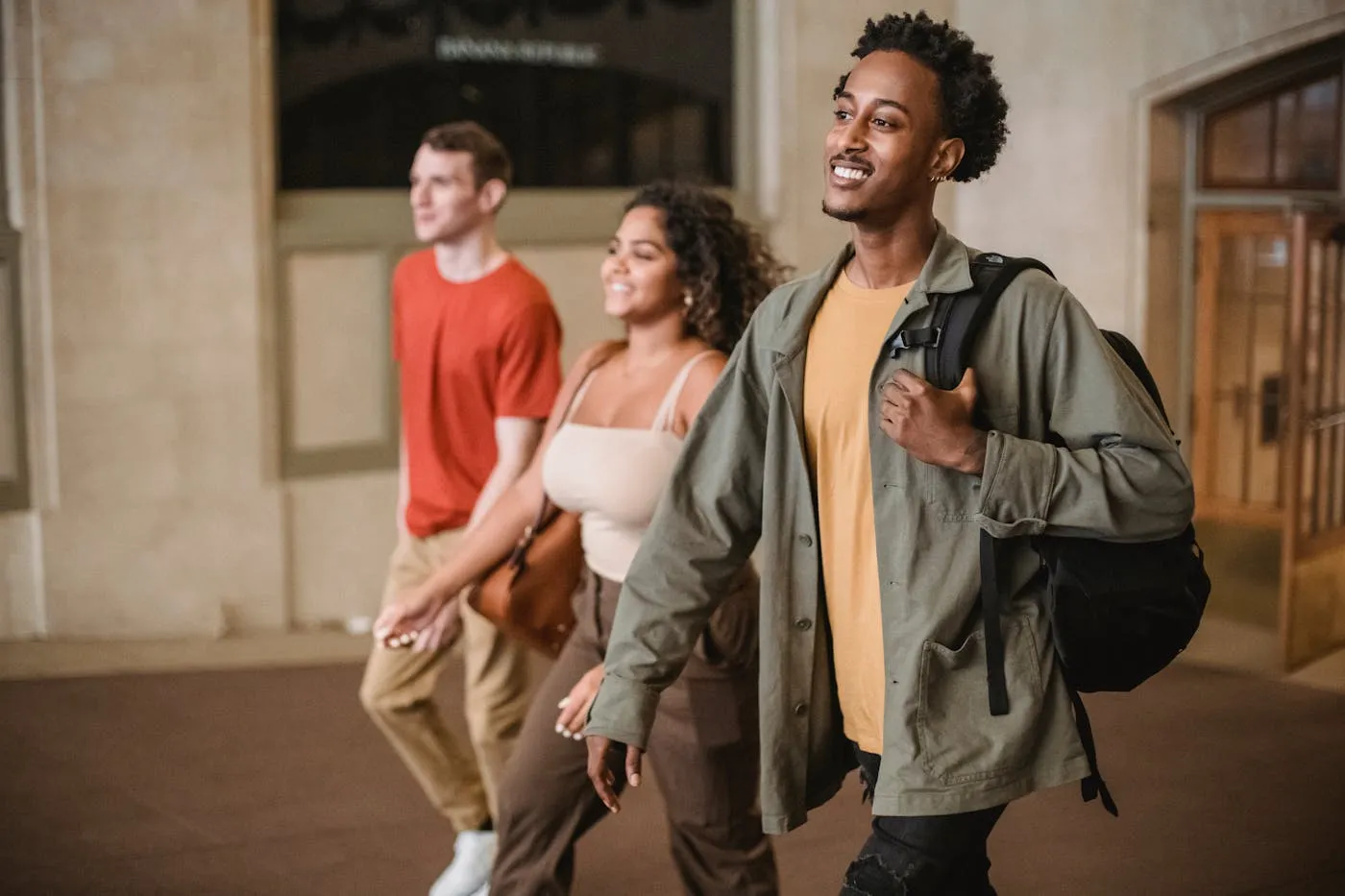 Students walking together on campus